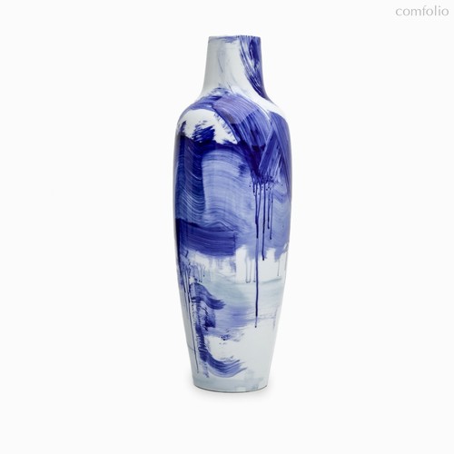 Ваза Beviss высота 80, цвет белый/синий - Cosmo