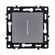 Выключатель 1-клавишный 10А/250В с LED подсветкой, серый Kollinger Asthetik AS-007GY - Kollinger