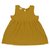 Платье без рукава из хлопкового муслина горчичного цвета из коллекции Essential 18-24M - Tkano