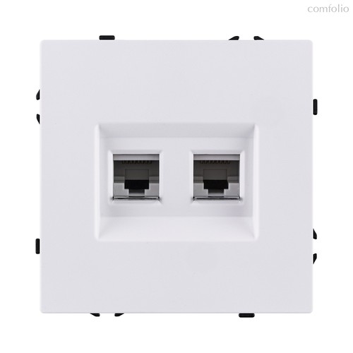 Розетка двойная Ethernet RJ45 Cat.6, белый глянцевый Kollinger Eclipse EC-018WG - Kollinger