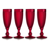 Набор бокалов для шампанского Vista Alegre Бикош 110 мл, 4 шт, красный - Vista Alegre
