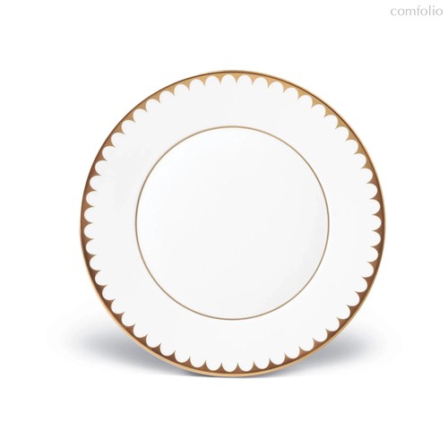 Тарелка закусочная L’Objet Эгейская 23 см, золотой декор, фарфор - L’Objet