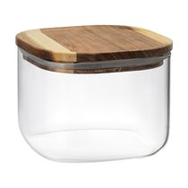Банка для хранения квадратная Glass Acacia,1 л - Smart Solutions