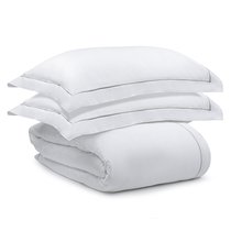 Комплект постельного белья без простыни из египетского хлопка Essential, белый, двуспальный, цвет белый, 2-спальный - Tkano