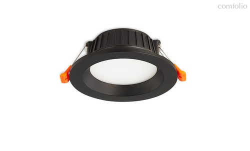 LED Ritm cветильник встраиваемый, 7W, 3000K, 532Lm, D110хH52мм, IP44, 120°, Ra>80, монтаж. D85мм, черный +источник питания. - Donolux