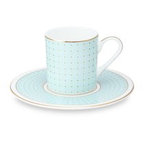 Набор чашек кофейных с блюдцами Decor de table Бирюза 100 мл, 2 шт, фарфор костяной, п/к на магните - Decor De Table