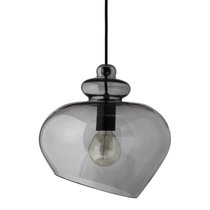 Лампа подвесная Grace, 30 см, дымчатое стекло, черный цоколь - Frandsen