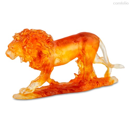 Фигурка Decor de Table Pate de Verre Cristal Лев 22 см, хрустальное тесто, темно-янтарная, п/к - Decor De Table