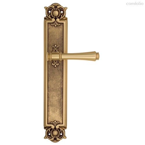 Дверная ручка Venezia Callisto на планке PL97 французское золото + коричневый - Venezia Collezione