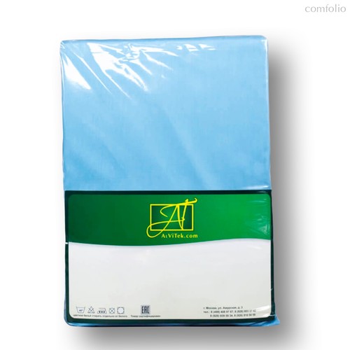 Простыня ПР-СО-240-ГОЛ Голубая ткань Сатин однотонный 220х240 - АльВиТек