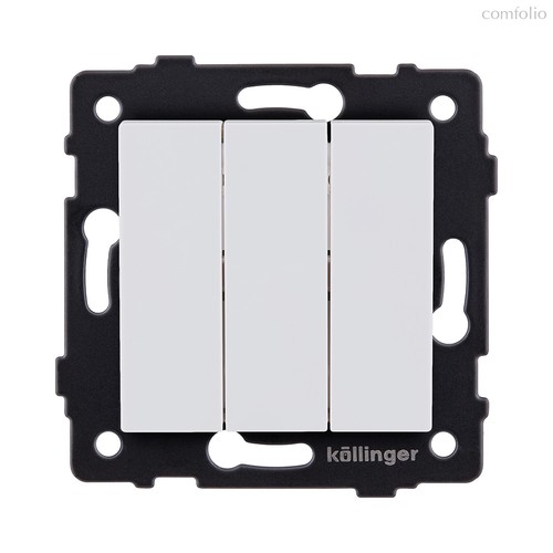 Выключатель 3-клавишный 10А/250В, белый матовый Kollinger REA-S-012WM для Aspekt, Eleganz, Reflex - Kollinger