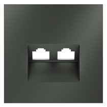 Накладка для розетки компьютерной двойной RJ45+RJ45 кат.6, S70 титан - Voltum