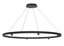 Aura Spot подвесной Led св-к, AC220-240В, 52Вт, 2860Lm, 3000K, D1200xH1500мм, споты 6х3Вт, Ra>80, габариты профиля W13хH35мм, 45°, IP20, черный - Donolux