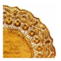 Салфетка ажурная золотая d 27 см, металлизированная целлюлоза, 100 шт, Garcia de Pou - Garcia De Pou