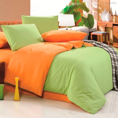 Зелень - комплект постельного белья, цвет салатовый, Евро - Valtery