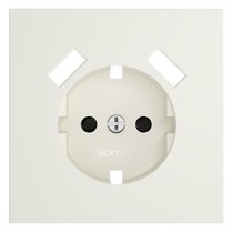 Накладка для розетки с заземлением и защитными шторками, с USB A+A, S70 хлопок - Voltum