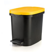 Мусорный бак с педалью BE-UTIL 10л, черный-желтый, цвет желтый/черный - Faplana