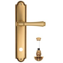 Дверная ручка Venezia Callisto WC-4 на планке PL98 французское золото + коричневый - Venezia Collezione