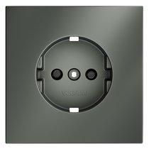 Накладка для розетки с заземлением и защитными шторками, S70 титан - Voltum