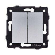 Выключатель 2-клавишный 10А/250В, изогнутый, серый Kollinger REA-R-007GY для Aspekt, Eleganz, Reflex - Kollinger