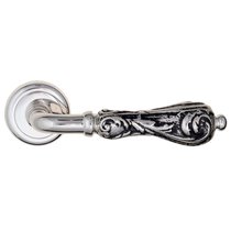 Дверная ручка Venezia Monte Cristo D1 натуральное серебро + черный - Venezia Collezione