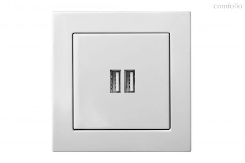 Розетки и выключатели: Устройство зарядное USB (A+A) 3,4А, белое, Classic - Kanlux