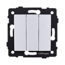 Выключатель 3-клавишный 10А/250В, изогнутый, белый Kollinger REA-R-012WH для Aspekt, Eleganz, Reflex - Kollinger