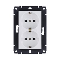 Розетка штепсельная SCHUKO двойная 16A/250 В, белый матовый Kollinger REA-032WM для Aspekt, Eleganz, Reflex - Kollinger