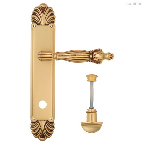 Дверная ручка Venezia Olimpo WC-2 на планке PL87 французское золото + коричневый - Venezia Collezione