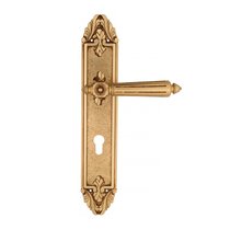 Дверная ручка Venezia Castello CYL на планке PL90 французское золото + коричневый - Venezia Collezione