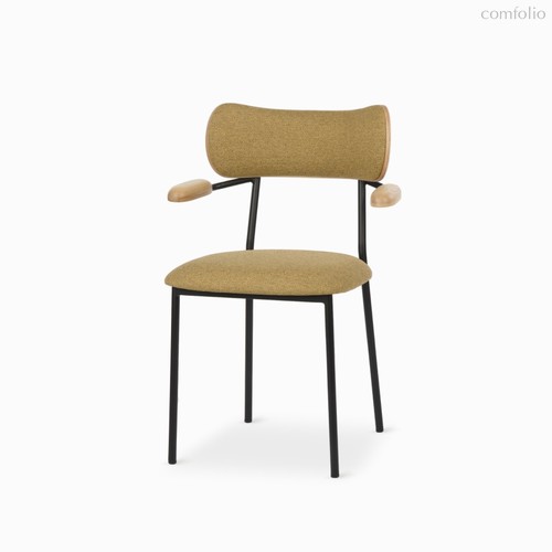 Обеденный стул Marla c подлокотниками, цвет бежевый/желтый/матовый черный - Cosmo