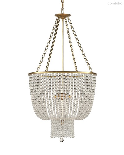 Золотая люстра Карла со стеклянными бусами, цвет золотой - Louvre Home