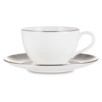 Чашка чайная с блюдцем Narumi Сверкающая Платина 280 мл, фарфор костяной - Narumi
