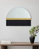 Зеркало Арья с чёрной бахромой, цвет золотой - Louvre Home