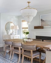 Большая золотая люстра Бувье с белыми бусами, цвет золотой - Louvre Home