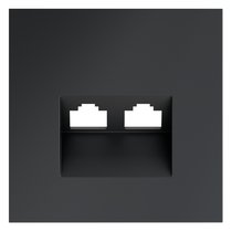 Накладка для розетки компьютерной двойной RJ45+RJ45 кат.6, S70 графит - Voltum