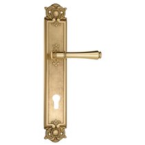 Дверная ручка Venezia Callisto CYL на планке PL97 полированная латунь - Venezia Collezione