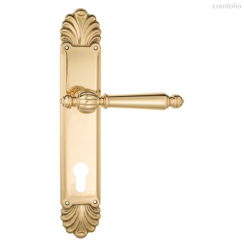 Дверная ручка Venezia Pellestrina CYL на планке PL87 полированная латунь - Venezia Collezione