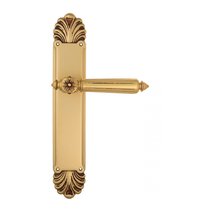 Дверная ручка Venezia Castello на планке PL87 французское золото + коричневый