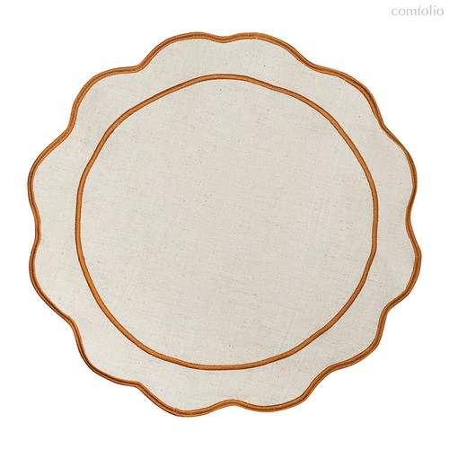 Салфетка под приборы Anemone из коллекции Trendy Ruffles, ?38 см, карри - Tkano