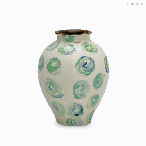 Ваза Katherine высота 27, цвет белый/зеленый - Cosmo