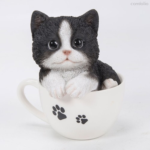 Котенок черный в чашке 13*14.5см - Art Atelier