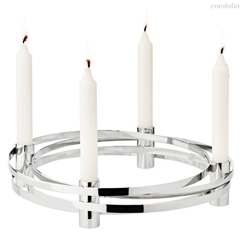 Подсвечник на 4 столовые свечи Edzard Авиа d30хh6 см, сталь нержавеющая - Edzard