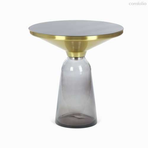 Кофейный столик Vaso Glass диаметр 50, цвет серый/черный - Cosmo