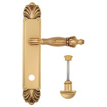 Дверная ручка Venezia Olimpo WC-2 на планке PL87 французское золото + коричневый