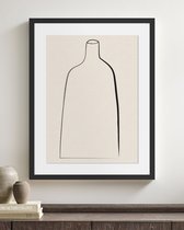 Постер Minimal Vase в чёрной раме, цвет бежевый - Louvre Home