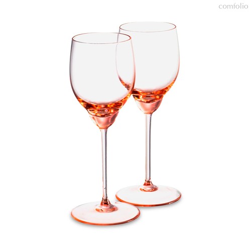 Набор бокалов для белого вина Klimchi Тени 240 мл, 2 шт, богемское стекло, розовый - Klimchi