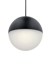 Большой чёрный светильник Уорд с белым плафоном