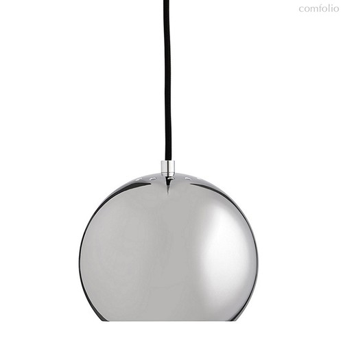 Лампа подвесная Ball, хром в глянце, черный шнур - Frandsen