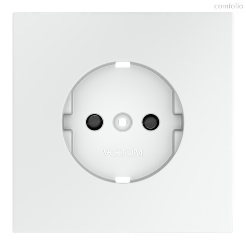 Накладка для розетки с заземлением и защитными шторками, S70 белый матовый - Voltum